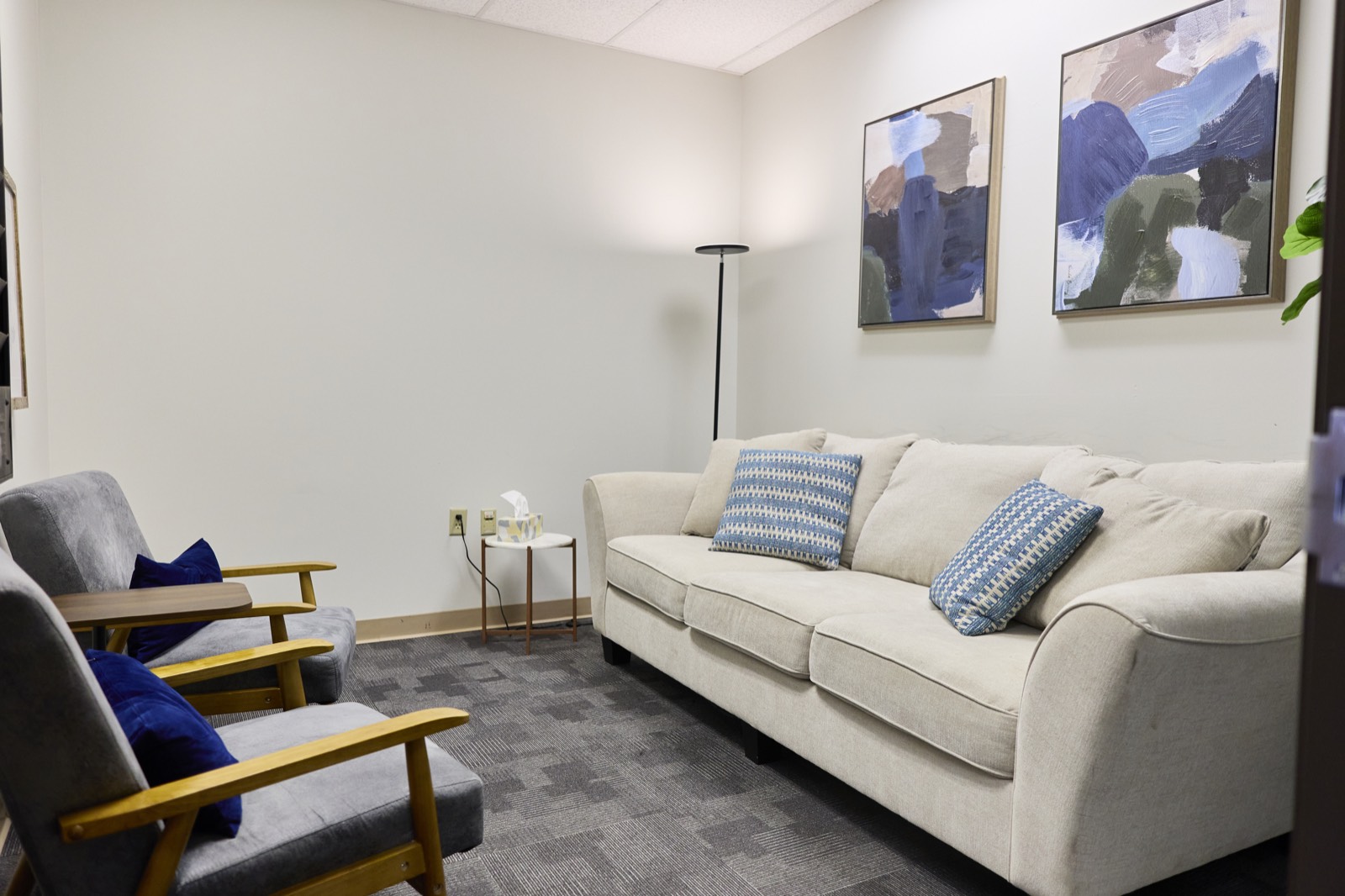 Group therapy room for outpatient drug rehab